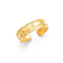 Load image into Gallery viewer, 14K Yellow Gold 5mm Palm Toe Ring