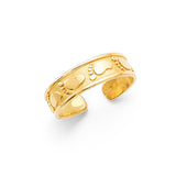 14K Yellow Gold 5mm Palm Toe Ring