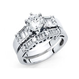 14K White Gold CZ Engagement Ring