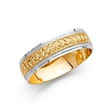 Load image into Gallery viewer, 14K Two Tone Gold 6mm DC Wedding Band