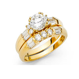 14K Yellow Gold 4mm CZ Engagement Ring