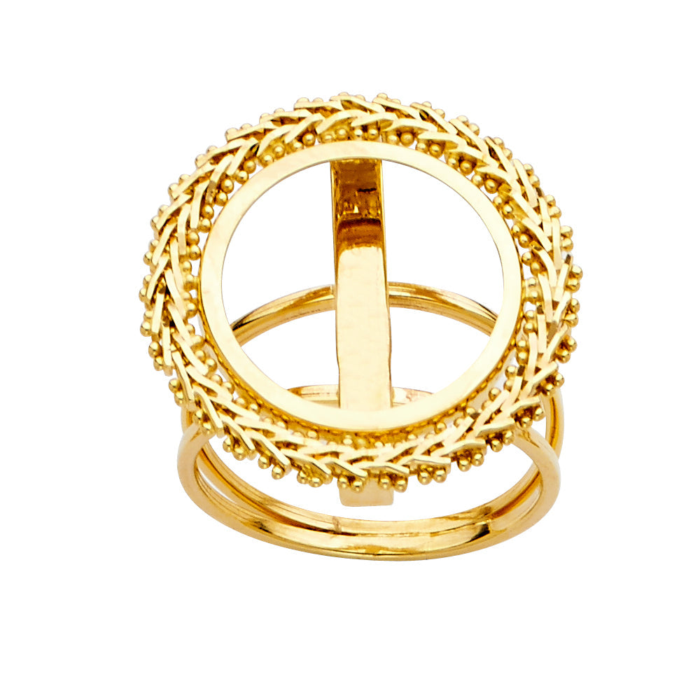 14K Yellow Gold 2.5 Pesos Bola Ring