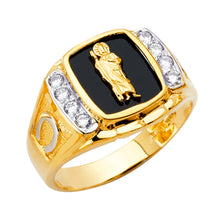 Load image into Gallery viewer, 14K Yellow Gold Onyx St. Jude Men&#39;s Ring