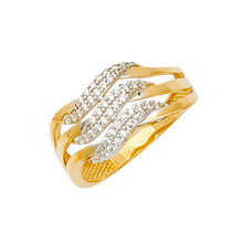 Load image into Gallery viewer, 14K Two Tone Gold Fancy CZ Ring