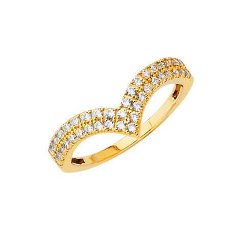 14K Yellow Gold Fancy CZ Ring