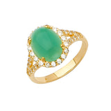 14K Yellow Gold Jade Ring