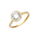 14K Yellow Gold CZ Engagement Ring