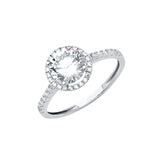 14K White Gold CZ Engagement Ring