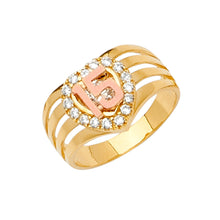 Load image into Gallery viewer, 14K Two Tone Gold CZ 15 Years Ring Or Half Set