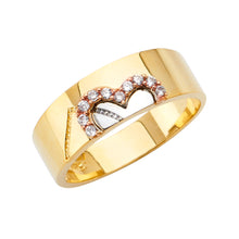 Load image into Gallery viewer, 14K Tri Color Gold Men&#39;s CZ Wedding Band Or Trio Set