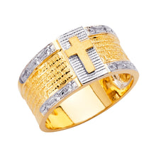 Load image into Gallery viewer, 14K Two Tone Gold Lord&#39;s Prayer&#39;s CZ Ring