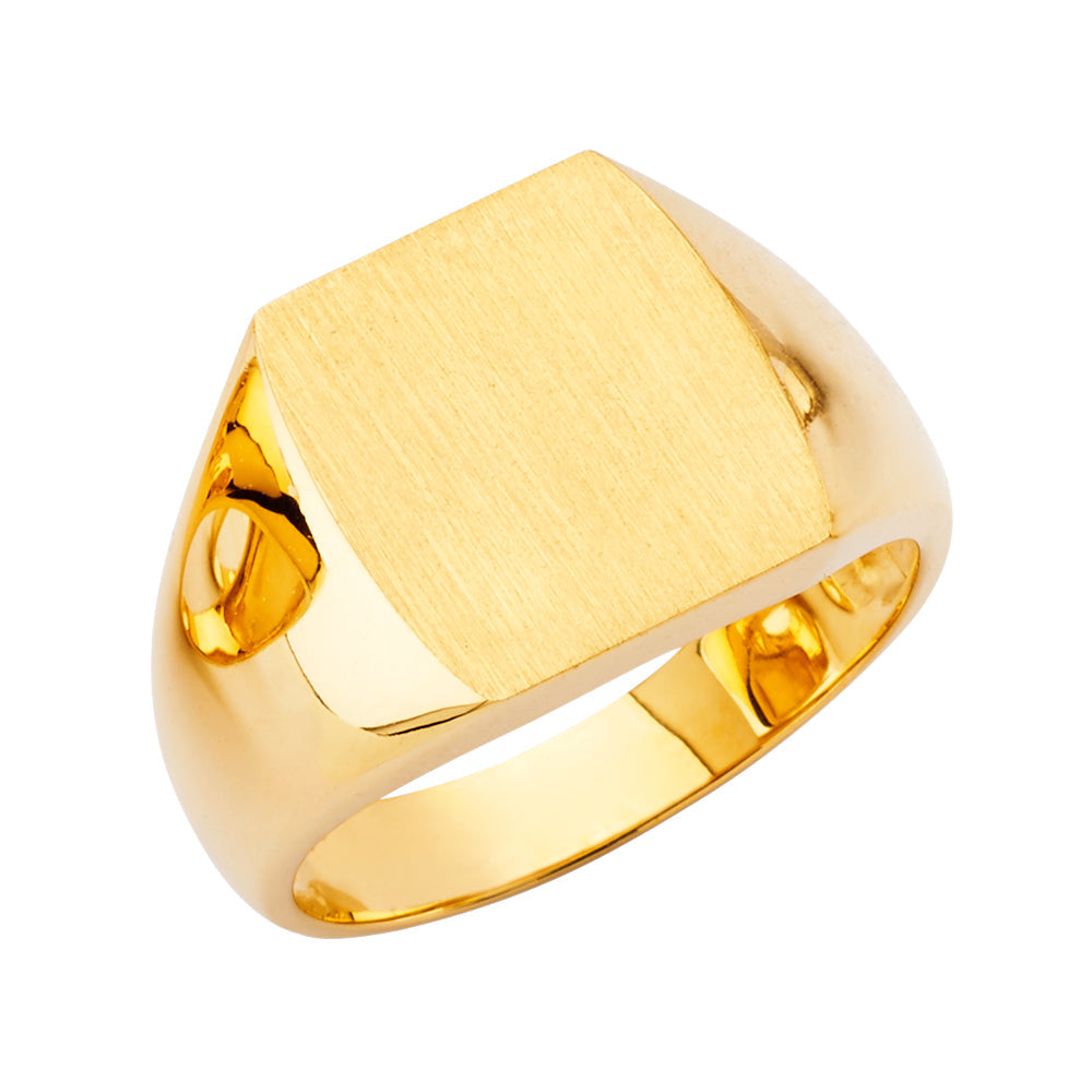 14K Yellow Gold Signet Men's Ring