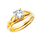 14K Yellow Gold CZ Ladies Wedding Band