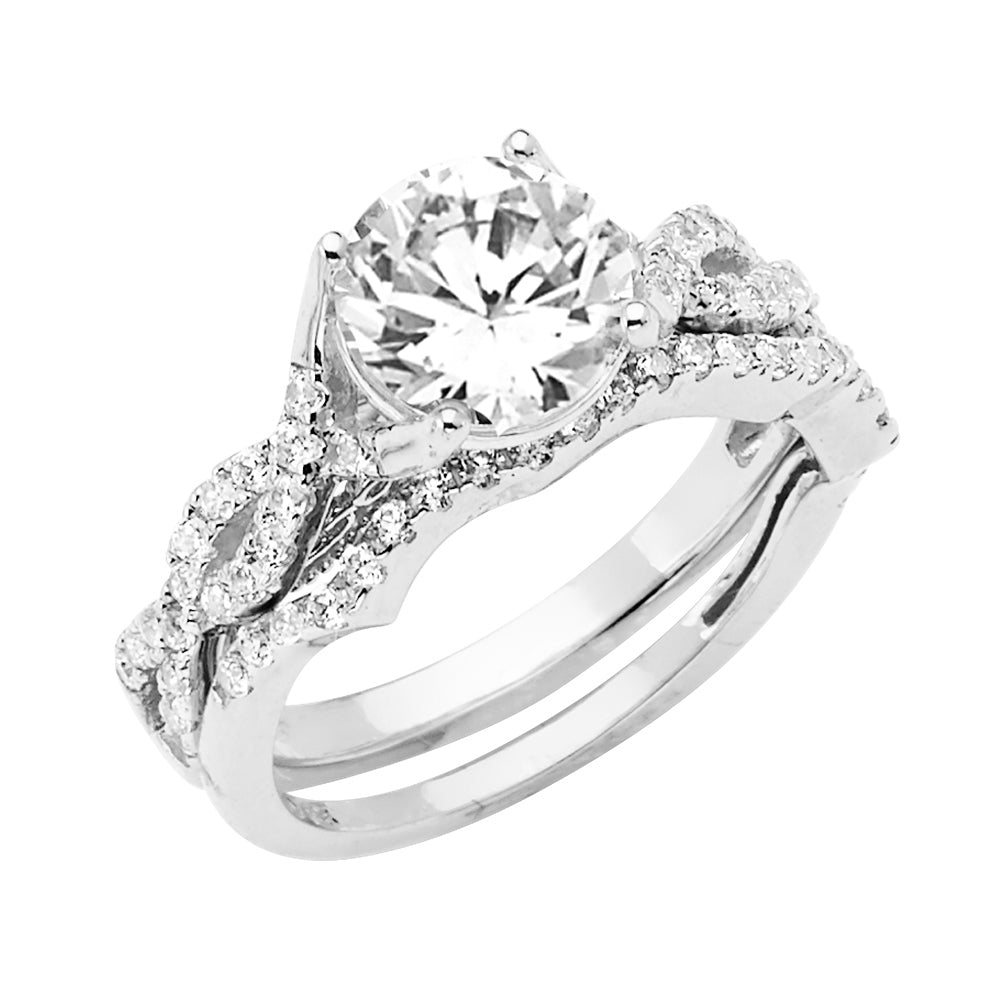 14K White Gold Ladies CZ Wedding Ring--Wedding Band and Engagement Rings are sold Separately