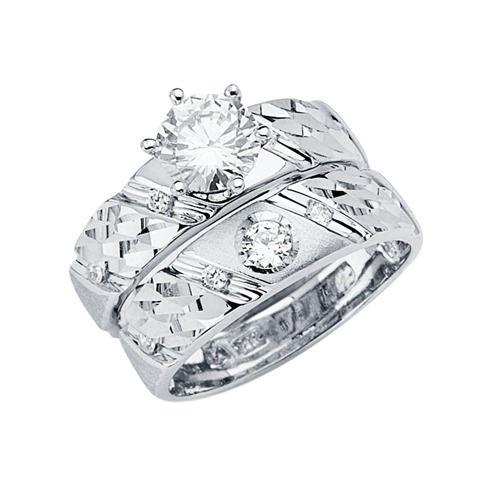 14K White Gold Round Ladies CZ Wedding Ring--Wedding Band and Engagement Rings are sold Separately