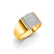 Load image into Gallery viewer, 14K Two Tone Gold Men&#39;s Square CZ Ring