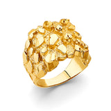 14K Yellow Gold Nugget Men's Ring