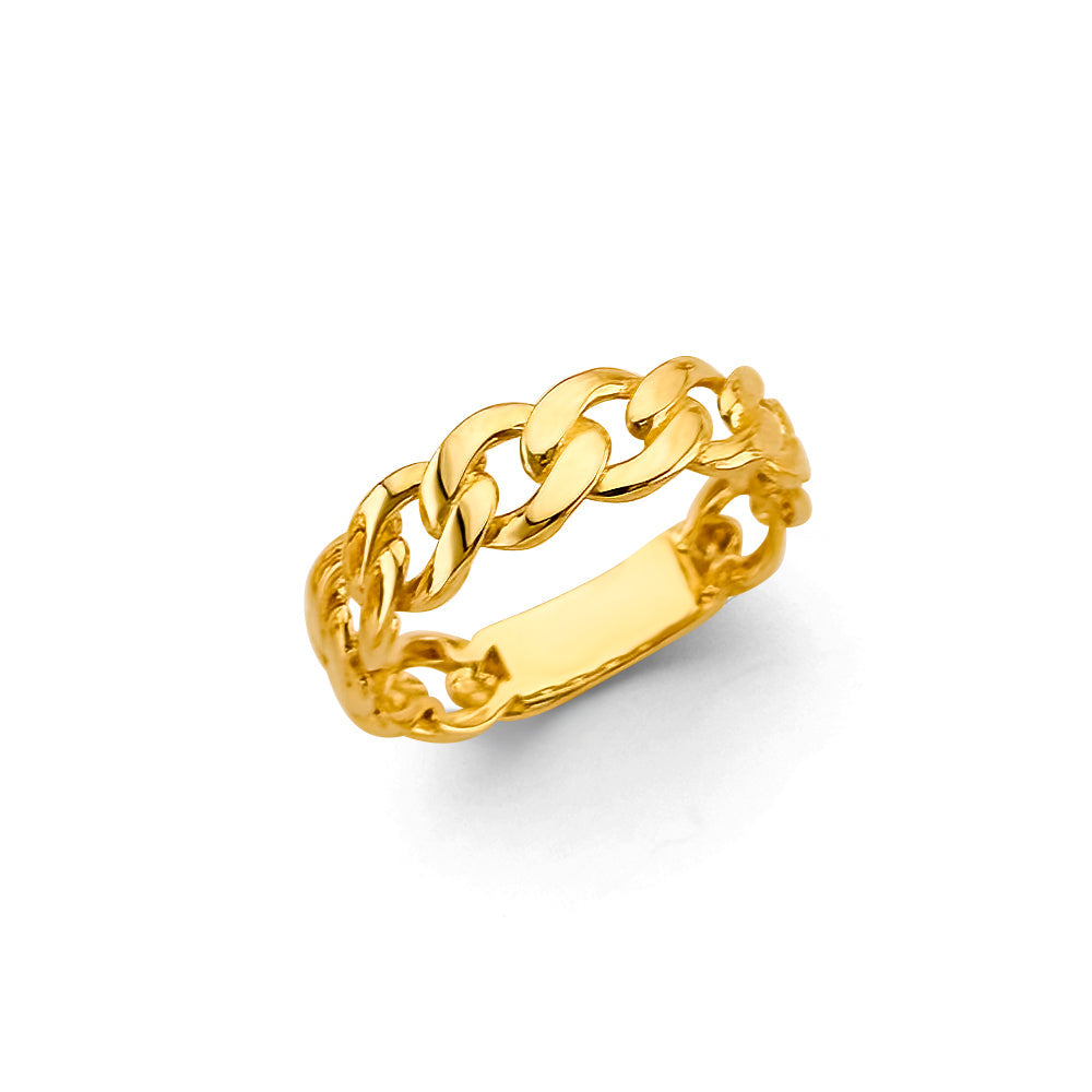 14K Yellow Gold Small Link Style Ring