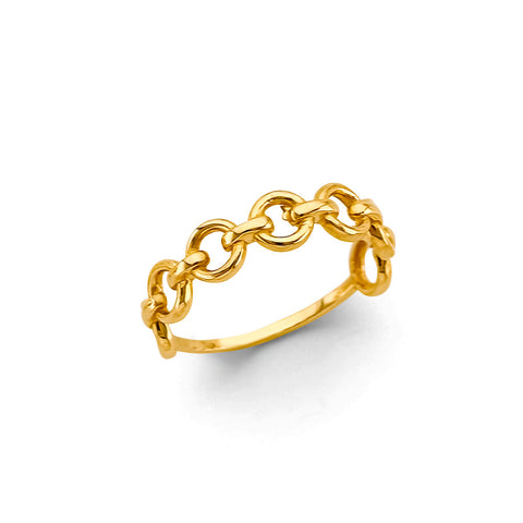 14K Yellow Gold Round Link Style Ring