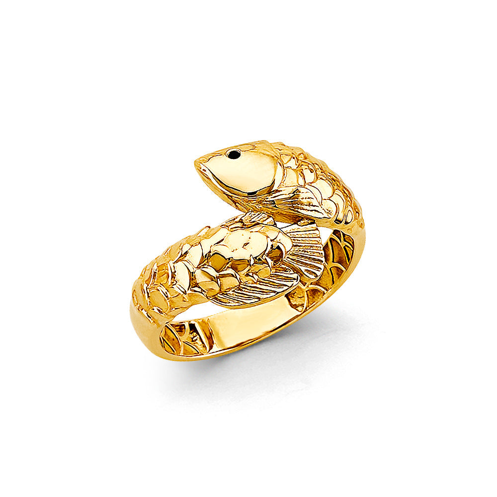 14K Yellow Gold Lucky Arowana Fish Ring