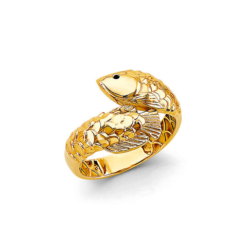 14K Yellow Gold Lucky Arowana Fish Ring