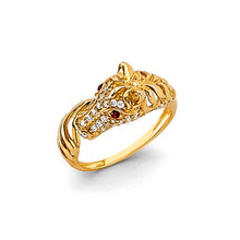 Load image into Gallery viewer, 14K Yellow Gold CZ Horse Ring