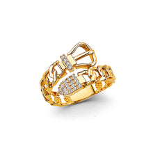 Load image into Gallery viewer, 14K Yellow Gold CZ Belt Ring