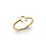 14K Yellow Gold Horse Shoe Ring