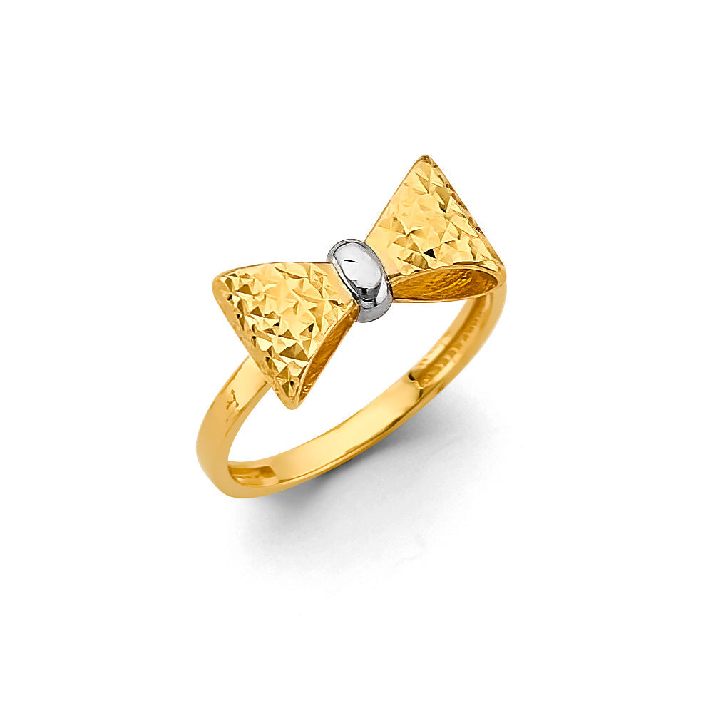 14K Two Tone Gold Ribbon Ring