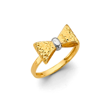 14K Two Tone Gold Ribbon Ring