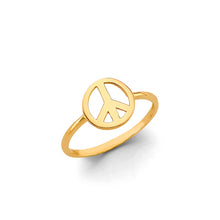 Load image into Gallery viewer, 14K Yellow Gold Peace Sign Ring