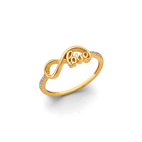 14K Yellow Gold Infiniti Love Ring