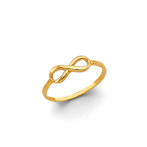 14K Yellow Gold Plain Infinity Ring