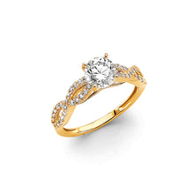 Load image into Gallery viewer, 14K Yellow Gold Infinity And Round CZ Engagement Ring