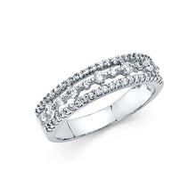 Load image into Gallery viewer, 14K White Gold CZ Anniversary Ring