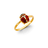 14K Yellow Gold Lady Bug Ring