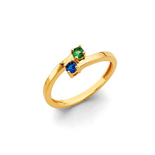 Load image into Gallery viewer, 14K Yellow Gold CZ 2 Stone Month Ring