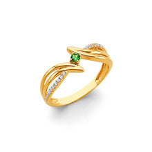 Load image into Gallery viewer, 14K Yellow Gold 1 Stone CZ Month Ring