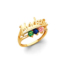 Load image into Gallery viewer, 14K Yellow Gold CZ 3 Stone Mother&#39;s Ring