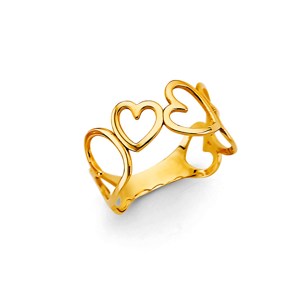 14K Yellow Gold Heart Ring