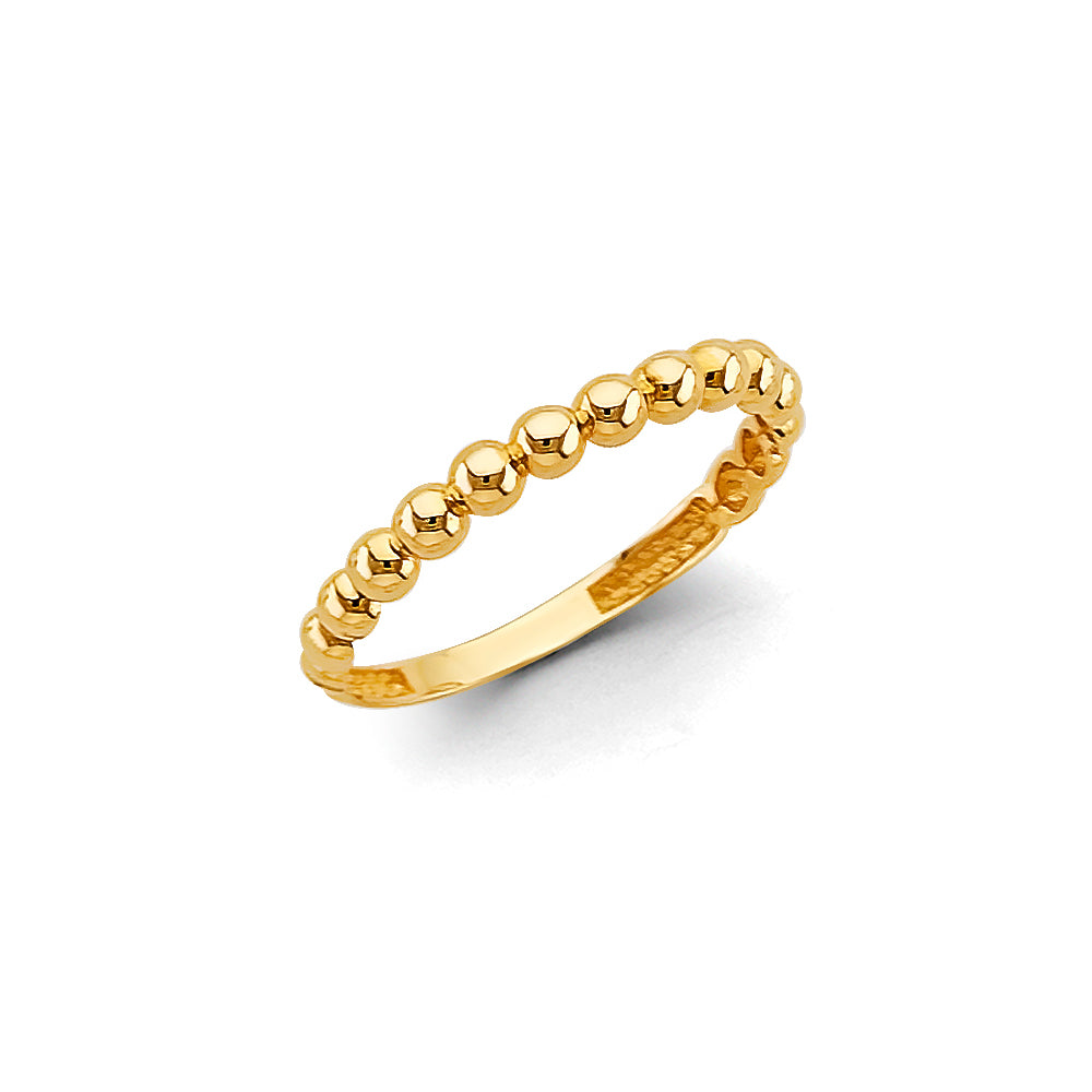 14K Yellow Gold Polish Ball Ring