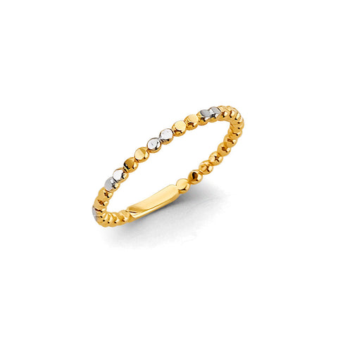 14K Two Tone Gold Stackable Ball Ring