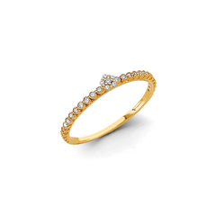 14K Yellow Gold Stackable CZ Ring