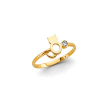 Load image into Gallery viewer, 14K Yellow Gold CZ Cat Ring