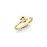 14K Yellow Gold Dog Paw Ring