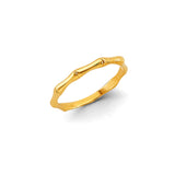 14K Yellow Gold Stackable Bamboo Ring