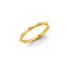 14K Yellow Gold Stackable Bamboo Ring