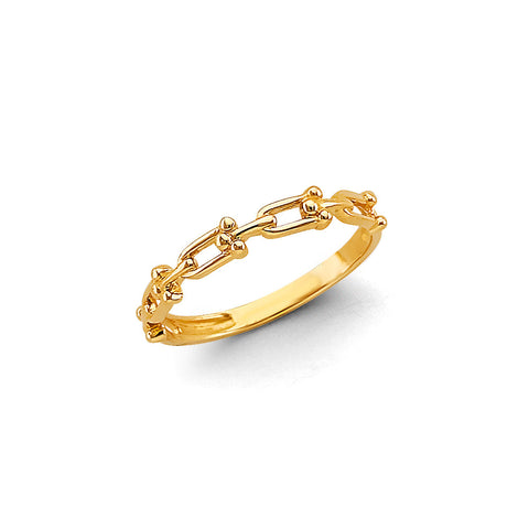 14K Yellow Gold Stackable Link Ring