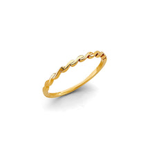 Load image into Gallery viewer, 14K Yellow Gold Wave Stackable Ring