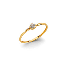 Load image into Gallery viewer, 14K Yellow Gold Enamel Flower Stackable Ring